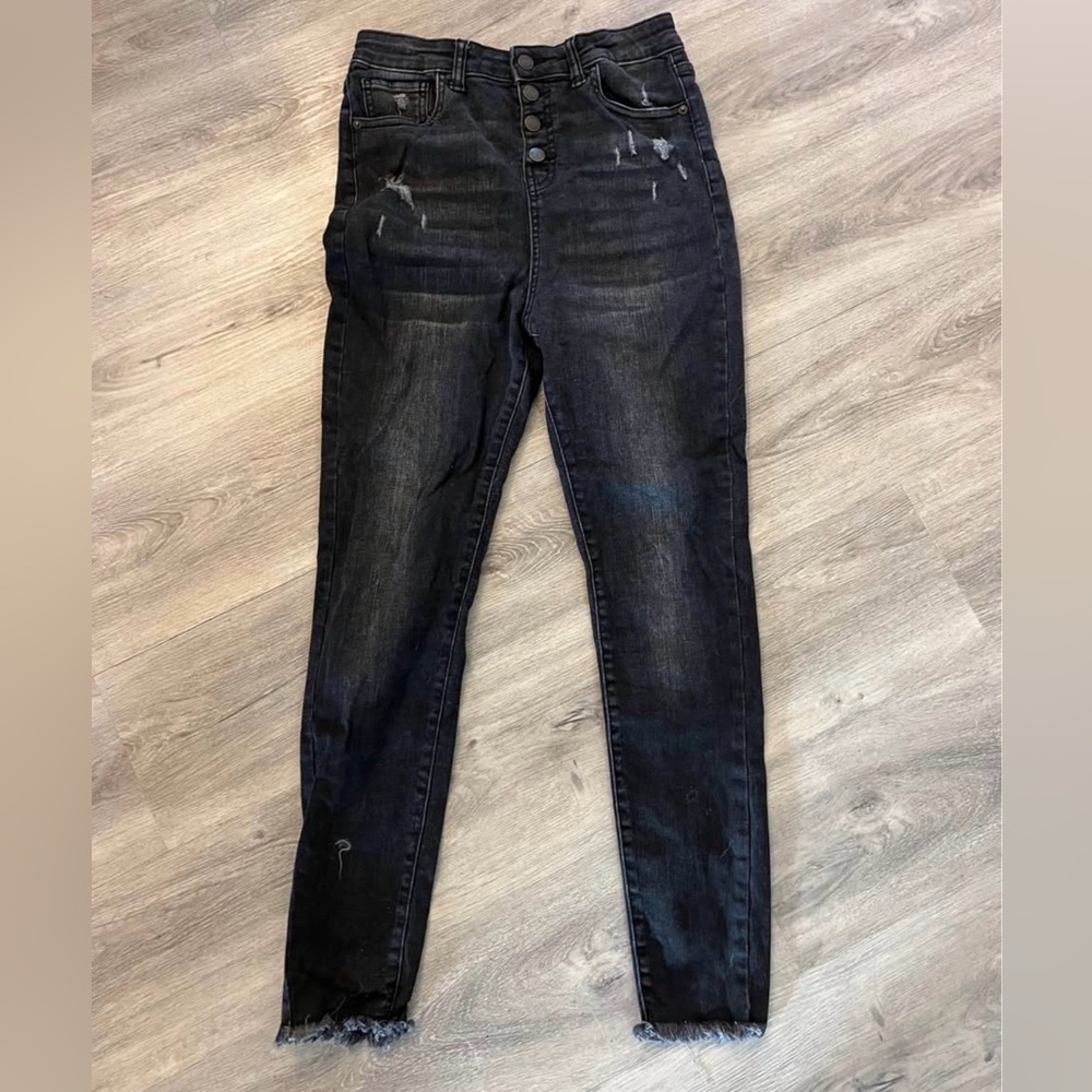 Kids Black Distressed Jeans